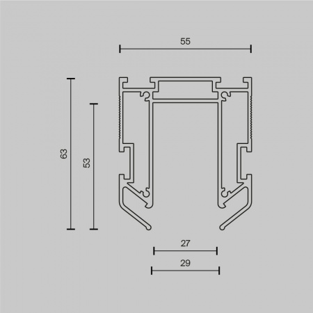 фото Профиль для монтажа Exility в натяжной ПВХ потолок, 2м Maytoni Technical TRA034MP-212S(N), серебро