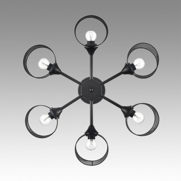 фото Черный металл Люстра потолочная Е27 6*60W 220V TIDINA COUNTY, арт. 8238/6C