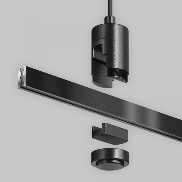 фото Подвес тросовый Hang с вводом питания Flarity черный Maytoni Technical TRA157SW-B1-B