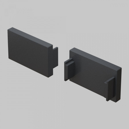 фото Заглушка для накладного/встраиваемого шинопровода, 2 шт. Basity, черный Maytoni Technical TRA172EC-12B