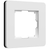 фото Рамка из поликарбоната на 1 пост Split белый/черный, soft-touch W0013068