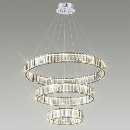 фото Хром/прозрачный металл/хрусталь Люстра LED 88W 4000K 10200Лм VEKIA L-VISION, арт. 4930/88L