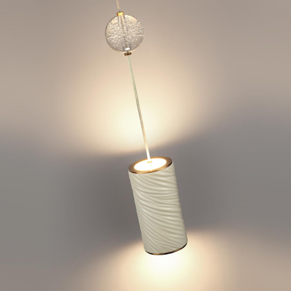 фото Молочный/античная бронза/металл/керамика/хрусталь/акрил Подвес LED 18W 2000К/3000K/4000K RIVIERA L-VISION, арт. 5450/18L