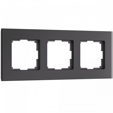 фото Рамка из стекла на 3 поста Senso черный soft-touch W0033108