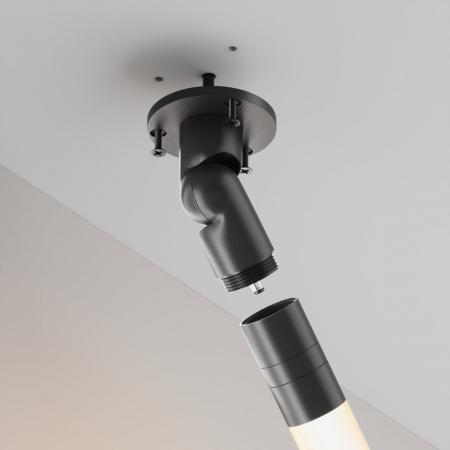 фото Шарнирное основание для накладного монтажа системы Shelf с вводом питания Maytoni Technical C027CS-P-B, черный