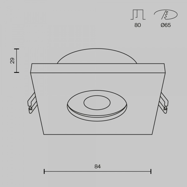 фото Встраиваемый светильник Maytoni Technical Stark DL083-01-GU10-SQ-B, черный