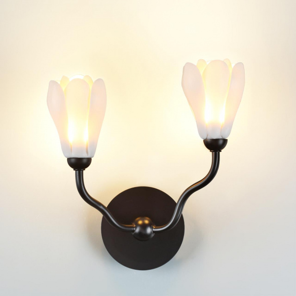 фото Черный матовый/белый/фарфор Бра G4 LED 2*5W GARDI MODERN, арт. 5090/2W