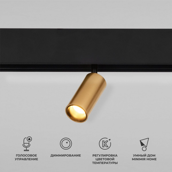 фото Умный трековый светильник 5W 2700-6500K Dim Cantors Slim Magnetic 85071/01, латунь