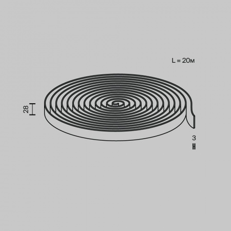 фото Токопроводящая текстильная лента Maytoni Technical Conductive textile tape Parity TRX130-1.20GR, серый