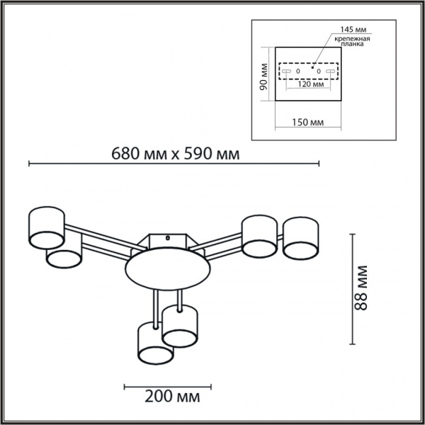 фото Белый, металл Люстра потолочная LED GX53 6*12W 220V GARETA COMFI, арт. 8235/6C
