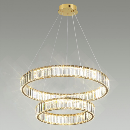 фото Золотой/прозрачный металл/хрусталь Люстра LED 60W 4000K 6000Лм VEKIA L-VISION, арт. 5015/60L