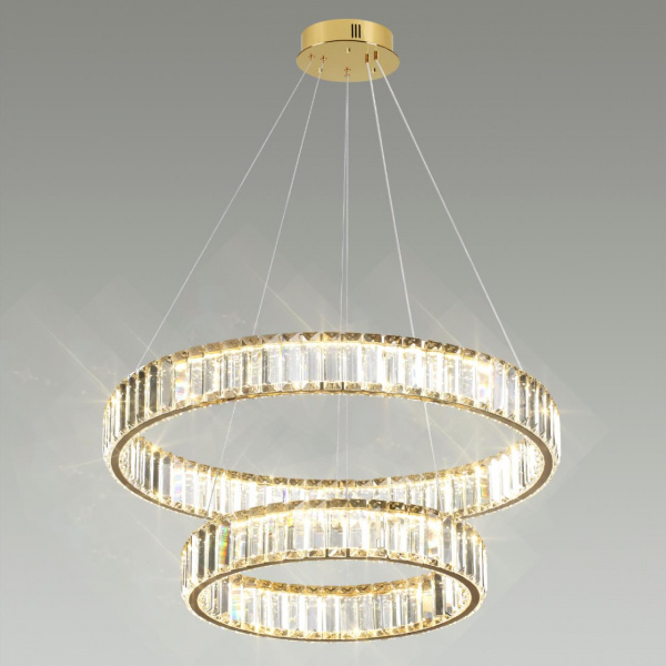 фото Золотой/прозрачный металл/хрусталь Люстра LED 60W 4000K 6000Лм VEKIA L-VISION, арт. 5015/60L