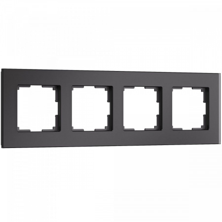 фото Рамка из стекла на 4 поста Senso черный soft-touch W0043108