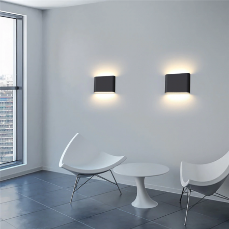 фото Светильник  WC2116 настенный  220V 2*5LED  10W теплого белого цвета. Цвет: черный