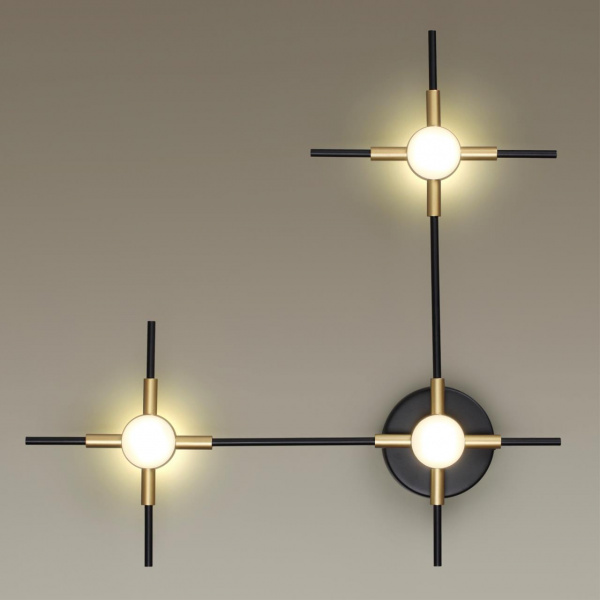 фото Черн/золот/металл Настен. светильник IP20 LED 9WL 720Лм 4000К COSTELLA L-VISION, арт. 3906/9WL