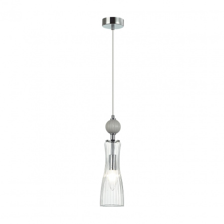 фото Хром/серый/прозрачный, металл/керамика/стекло Подвес Е14 1*40W 220V EMILY NEOCLASSI, арт. 8269/1A