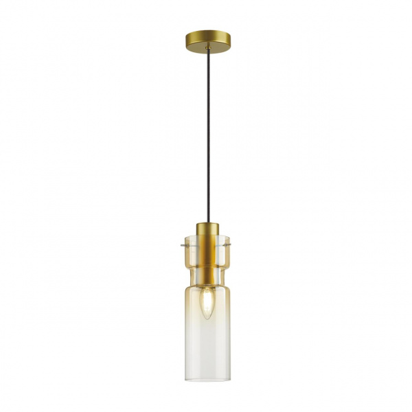 фото Золотой/янтарный/металл/стекло Подвес E27 1*40W SCROW PENDANT, арт. 5057/1A