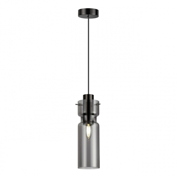 фото Черный/дымчатый/металл/стекло Подвес E27 1*40W SCROW PENDANT, арт. 5057/1
