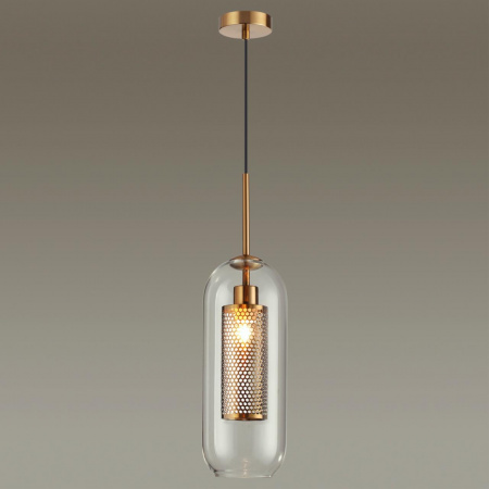 фото Античн.бронза/металл/прозрачный/стекло Подвес E27 1*40W CLOCKY PENDANT, арт. 4940/1