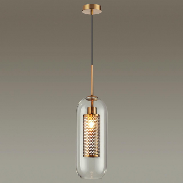 фото Античн.бронза/металл/прозрачный/стекло Подвес E27 1*40W CLOCKY PENDANT, арт. 4940/1