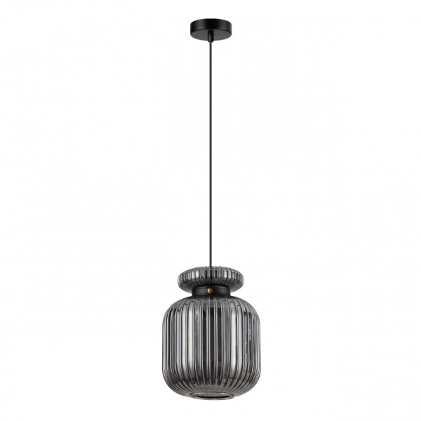 Черный/дымчатый/металл/стекло/эко.кожа Подвес E27 1*60W JUGI PENDANT, арт. 5042/1B