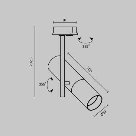 фото Трековый светильник Maytoni Technical Elti TR005-1-GU10-BG, черный