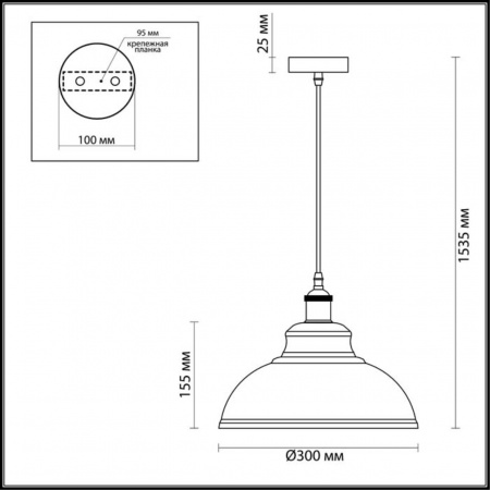 фото Темн.серый/бронзовый Подвес E27 60W 220V MIRT PENDANT, арт. 3366/1