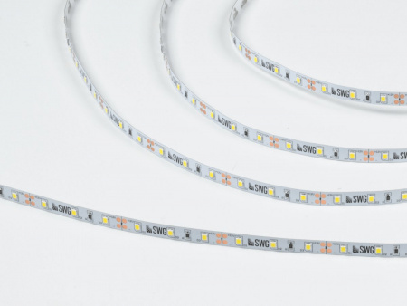 фото Светодиодная лента 2835, 60 LED/м, 4,8 Вт/м, 12В, IP20, 3M, Цвет: Нейтральный белый, SWG260-12-4.8-NW-M, катушка 5 м