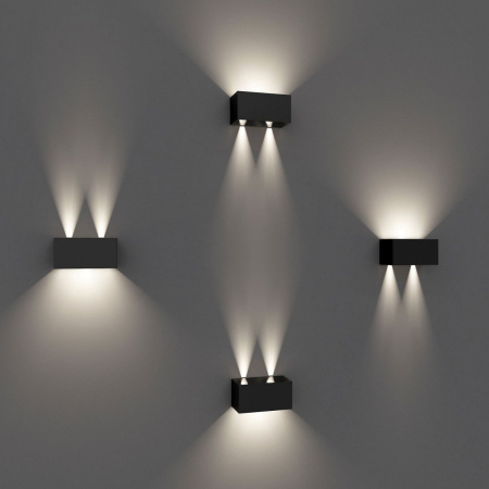 фото Уличный настенный светодиодный светильник с регулируемыми лучами WINNER DOUBLE LED IP54 35137/W черный