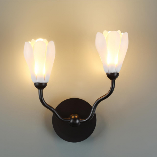 фото Черный матовый/белый/фарфор Бра G4 LED 2*5W GARDI MODERN, арт. 5090/2W