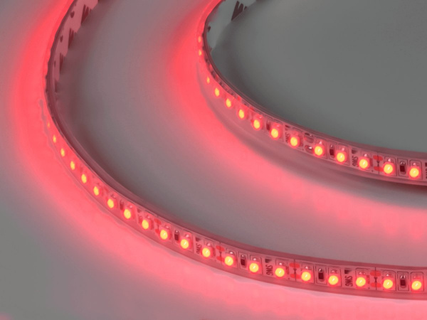 Светодиодная лента 3528, 120 LED/м, 9,6 Вт/м, 12В, IP66, Цвет: Красный, SWG3120-12-9.6-R-66-M, катушка 5 м