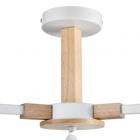 фото Белый/белый металл, дерево/металл Люстра потолочная Е27 3*60W 220V COLANGE MODERNI, арт. 8095/3C