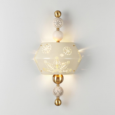 фото Бежевый/античная бронза/металл/керамика Бра E14 2*40W KARELIA PENDANT, арт. 5444/1WA