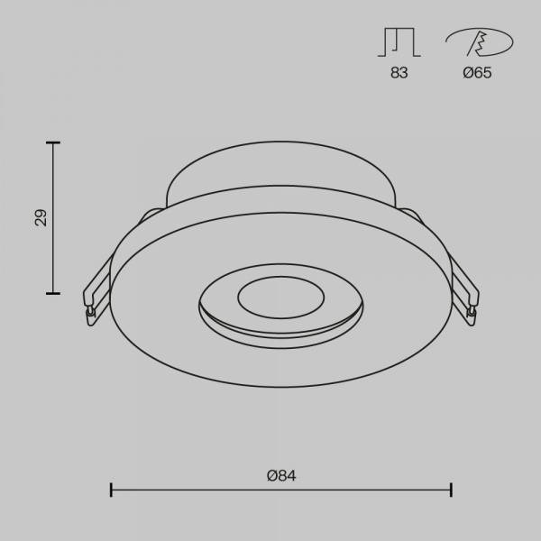 фото Встраиваемый светильник Maytoni Technical Stark DL083-01-GU10-RD-B, черный