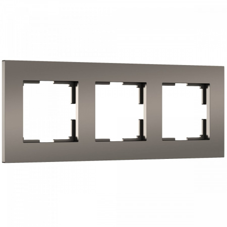 фото Рамка из поликарбоната на 3 поста Slab бронза софт W0032963