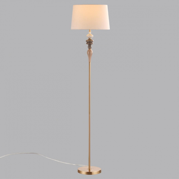 фото Античн.бронза/беж.абажур/металл/керамика Торшер E27 1*60W HOMI CLASSIC, арт. 5040/1F