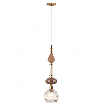 фото Античная бронза/бежев/коричнев/стекло/керамика Подвес E14 1*40W TERRA MODERN, арт. 5414/1C