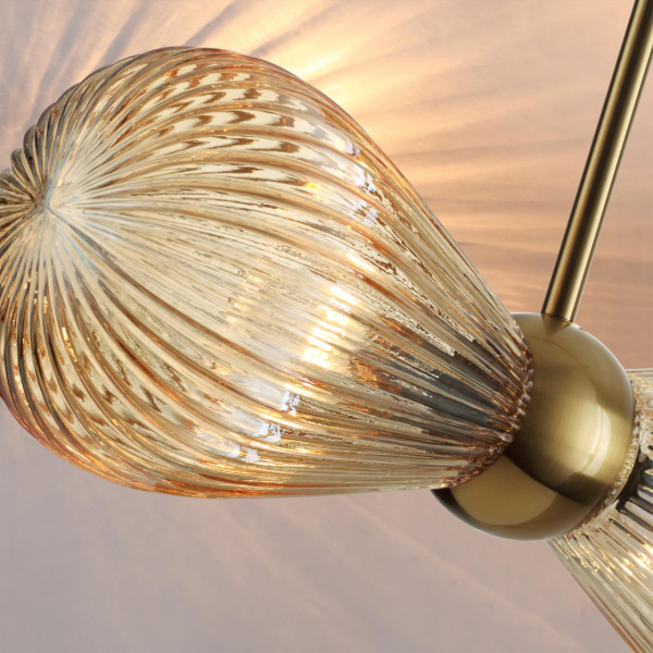 фото Золотой/янтарный/металл/стекло Подвес E14 2*40W ELICA MODERN, арт. 5402/2