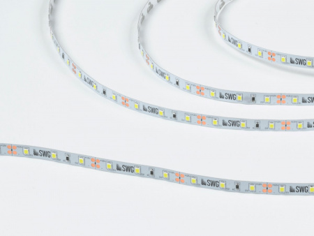 фото Светодиодная лента 2835, 60 LED/м, 4,8 Вт/м, 12В, IP20, 3M, Цвет: Холодный белый, SWG260-12-4.8-W-M, катушка 5 м
