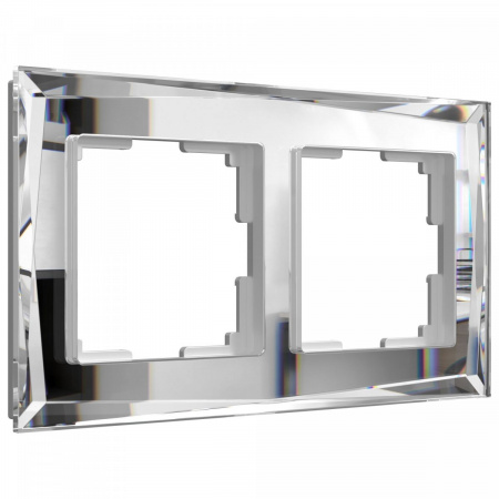 фото Рамка из стекла на 2 поста Diamant зеркальный W0021220