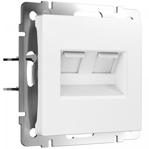 фото Розетка двойная Ethernet RJ-45 (белый матовый) W1181161