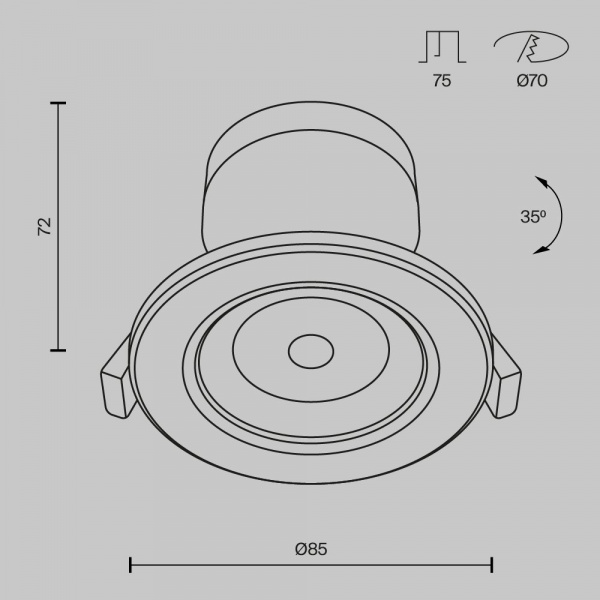 фото Встраиваемый светильник Maytoni Technical Phill DL014-6-L9W, белый