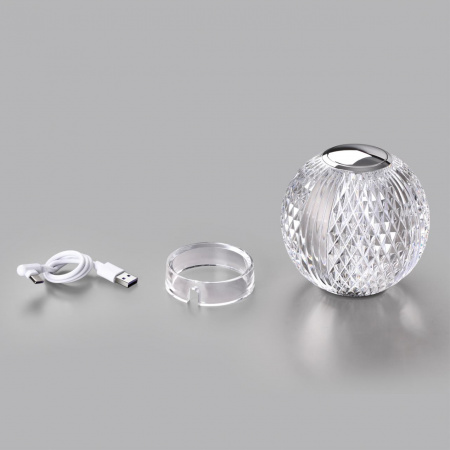 фото Хром/металл/акрил Настольный светильник LED 2W 4000K 200лм CRYSTAL L-VISION, арт. 5007/2TL