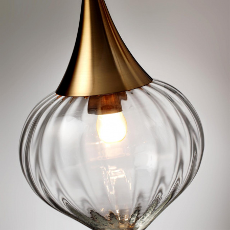 фото Бронзовый/прозрачный/стекло Подвес E14 1*40W KESTA PENDANT, арт. 4950/1