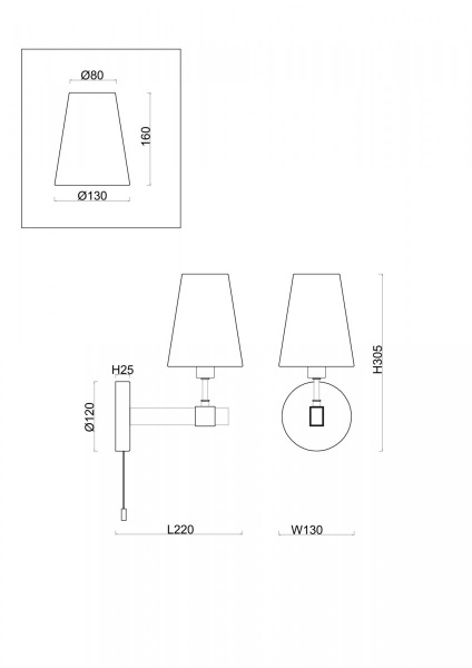 Бра Freya FR5268WL-01B, черный