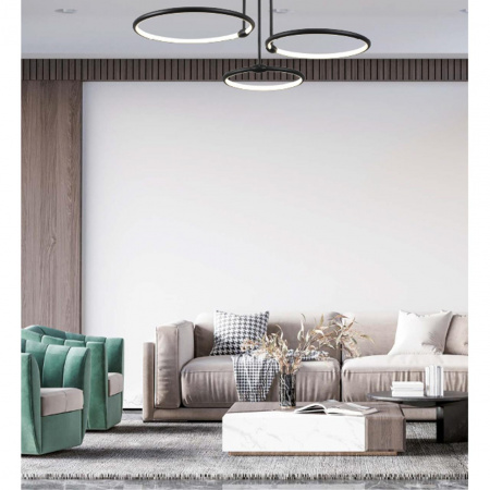 фото Чёрный Люстра потолочная с ПДУ LED 66W 3000-6000K 220V URSULA LEDIO, арт. 6506/66CL