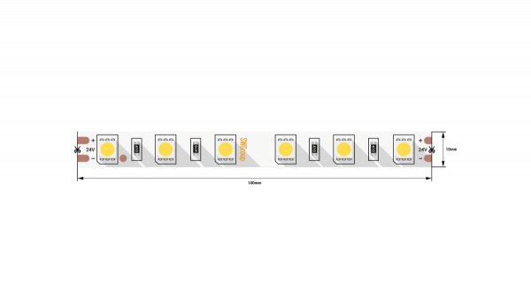 фото Светодиодная лента 5050, 60 LED/м, 14,4 Вт/м, 24В, IP20, Цвет: Нейтральный белый, SWG560-24-14.4-NW-M, катушка 5 м