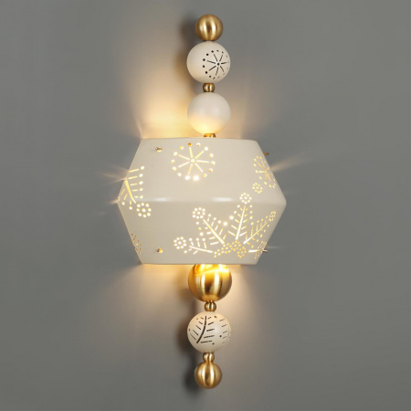 фото Бежевый/античная бронза/металл/керамика Бра E14 2*40W KARELIA PENDANT, арт. 5444/1WA