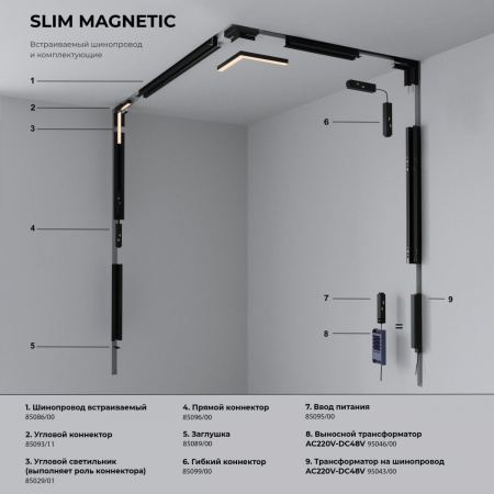 фото Slim Magnetic R02 Трековый светильник 12W 3000K (черный) 85012/01