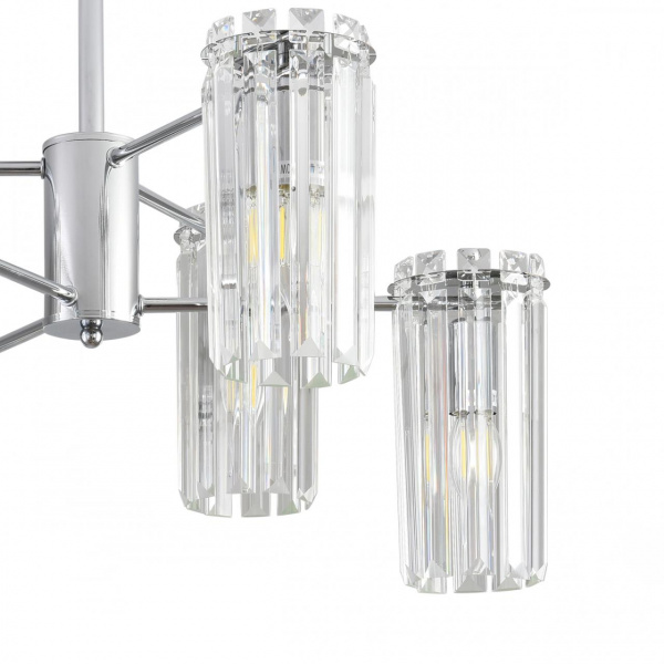 фото Хром/прозрачный, металл/хрусталь Люстра подвесная E14 6*40W 220V FAVLA CLASSI, арт. 8348/6C